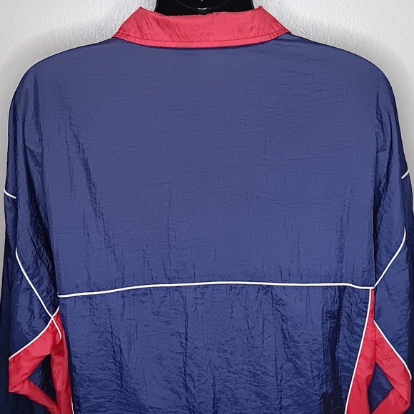 Vintage 80s 90s Athletic Works Mens Large Nylon Jacket Full Zip Windbreaker Navy - Picture 7 of 10
